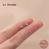 925 Silver Tiny Stud Earrings for Women Girls Student