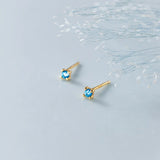 925 Silver Tiny Stud Earrings for Women Girls Student