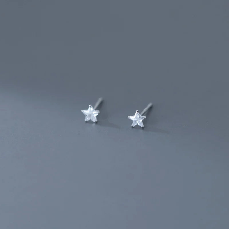 Tiny Star Stud Earrings 925 Sterling Silver for Women Girls