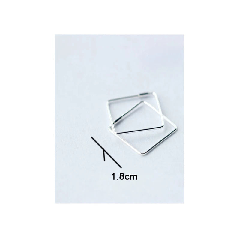 Triangle Hoop Earrings Silver 925 Minimalist Women Jewelry