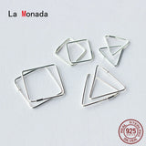 Triangle Hoop Earrings Silver 925 Minimalist Women Jewelry