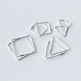 Triangle Hoop Earrings Silver 925 Minimalist Women Jewelry