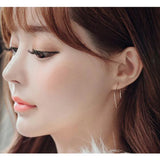 Triangle Hoop Earrings Silver 925 Minimalist Women Jewelry