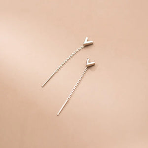 925 Silver Tassel Drop Earrings Fine Jewelry Dangle Hanging Chain