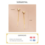 925 Silver Tassel Drop Earrings Fine Jewelry Dangle Hanging Chain