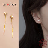 925 Silver Tassel Drop Earrings Fine Jewelry Dangle Hanging Chain