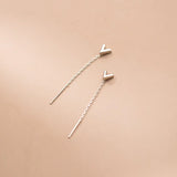 925 Silver Tassel Drop Earrings Fine Jewelry Dangle Hanging Chain