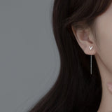 925 Silver Tassel Drop Earrings Fine Jewelry Dangle Hanging Chain