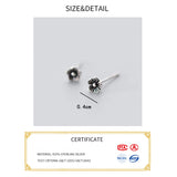 Vintage Flower Stud Earrings 925 Sterling Silver Fine Jewelry