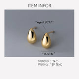 Water Drop Stud Earrings 925 Sterling Silver Small 925 Silver Earrings For Women