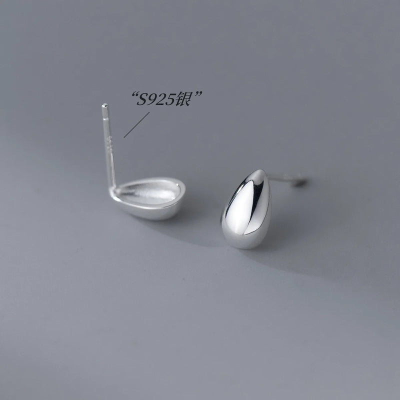 Water Drop Stud Earrings 925 Sterling Silver Small 925 Silver Earrings For Women