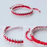925 Sterling Silver Red Thread Bracelet for Women