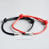 925 Sterling Silver Red Thread Bracelet for Couples