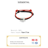 925 Sterling Silver Red Thread Bracelet for Couples