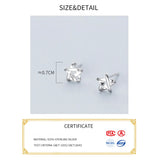 Silver Hollow Star Stud Earrings Female Silver 925 Jewelry