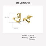 925 Sterling Silver Hoop Earrings for Women Waves Curve Line