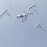 925 Sterling Silver Geometry Stud Earrings Minimalist Fine Jewelry
