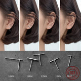925 Sterling Silver Geometry Stud Earrings Minimalist Fine Jewelry