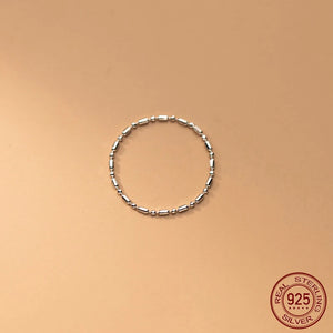925 Silver Sweet Bean Chain Ring Women All Finger