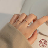 925 Silver Sweet Bean Chain Ring Women All Finger