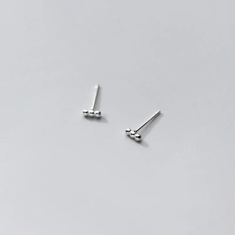 925 Silver Ball Stud Earrings for Women Girls Jewelry