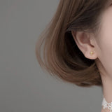 Silver Cross Ball Stud Earrings 925 for Girls