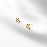 Silver Cross Ball Stud Earrings 925 for Girls