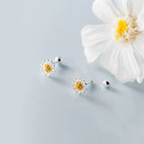 925 Silver Daisy Flower Stud Earrings for Women