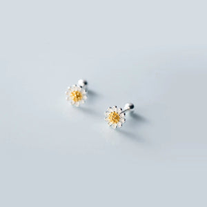 925 Silver Daisy Flower Stud Earrings for Women