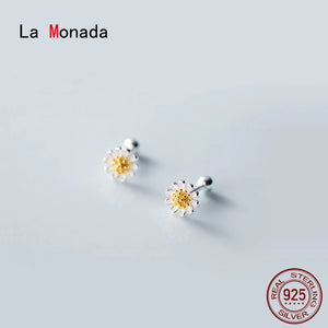 925 Silver Daisy Flower Stud Earrings for Women