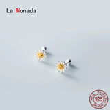 925 Silver Daisy Flower Stud Earrings for Women