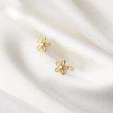 925 Silver Flower Stud Earrings for Women Girls
