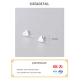925 Sterling Silver Stud Earrings Glossy Heart Stylish