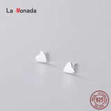 925 Sterling Silver Stud Earrings Glossy Heart Stylish