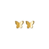 925 Sterling Silver Butterfly Stud Earrings Golden Women's Jewelry