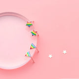 925 Silver Rainbow Star Stud Earrings