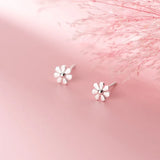 925 Sterling Silver Seven Flower Women's Stud Earrings
