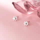 925 Sterling Silver Seven Flower Women's Stud Earrings