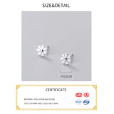 925 Sterling Silver Seven Flower Women's Stud Earrings