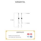 925 Silver Star Hanging Women's Stud Earrings
