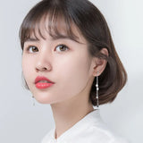 925 Silver Star Hanging Women's Stud Earrings