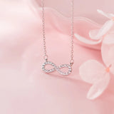 925 Silver Chains Necklace with Eight Pendant for Women