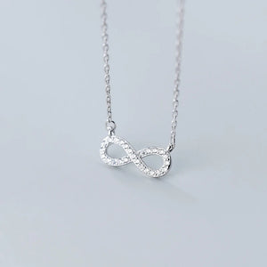 925 Silver Chains Necklace with Eight Pendant for Women