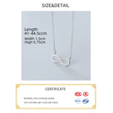 925 Silver Chains Necklace with Eight Pendant for Women