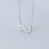 925 Silver Chains Necklace with Eight Pendant for Women