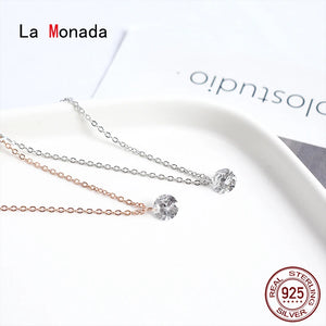 925 Silver Chains Necklace Fine Jewelry For Women
