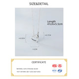 925 Silver Heart Hollow Pendant Necklace for Women