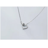 925 Silver Heart Hollow Pendant Necklace for Women