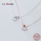 925 Silver Heart Hollow Pendant Necklace for Women