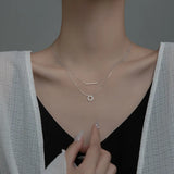 Silver Circle Pendant Necklace 925 Silver Chains Fine Jewelry For Women